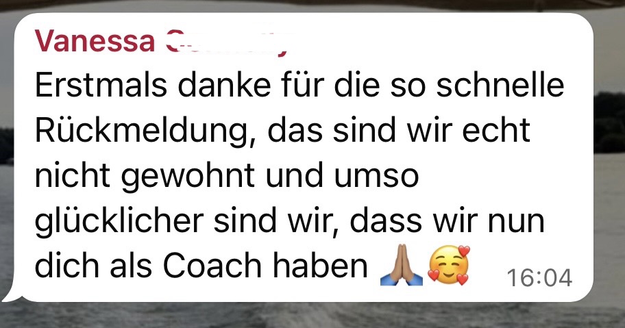 Erfolgs-Nachricht aus der Community: Dankesnachricht an die Mentorin